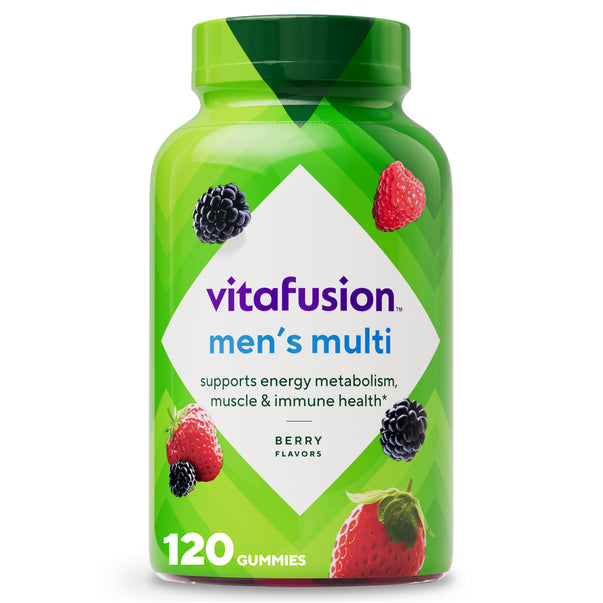 Vitafusion Men's Multi Gummy, supports energy metabolism, muscle and immune health, berry flavors, 120 gummies.