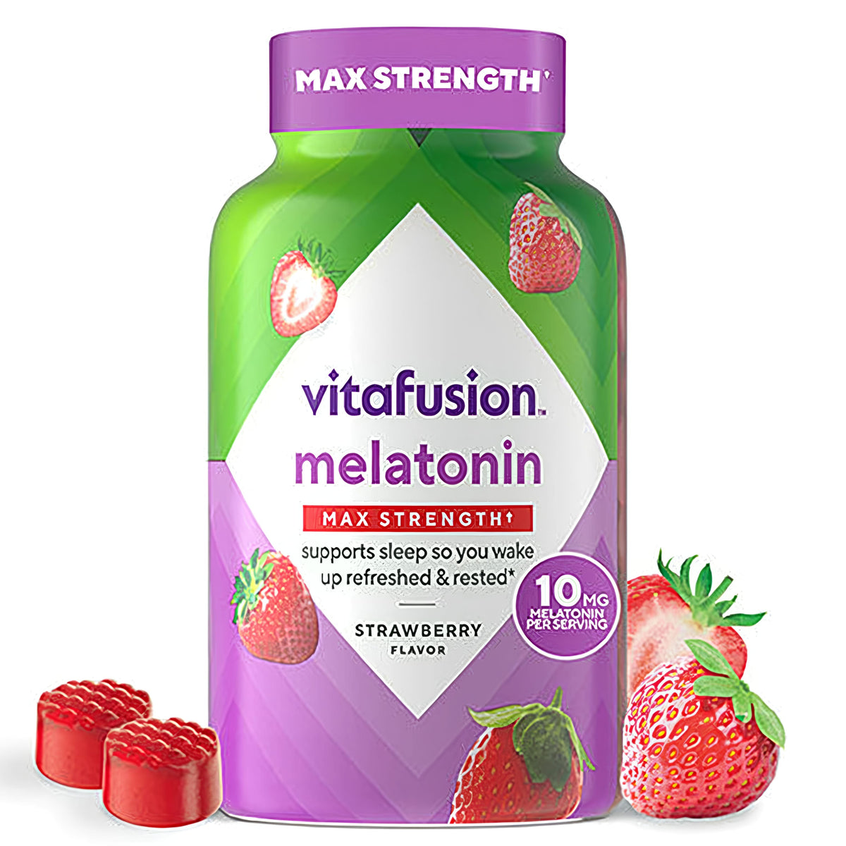 Melatonin Max Strength 10 mg Gummy Vitamin, 100 Gummies