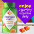 Vitafusion 2-IN-1 MULTI+ immune support gummies, Strawberry + Tangerine flavor, 90 count bottle and 2 gummies shown.