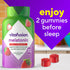Vitafusion Max Strength Melatonin 10 mg bottle with two Strawberry Flavor gummies visible.