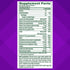 Supplement Facts panel for VF Multivites Gummy, 120 count, showcasing detailed nutritional information.