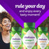Vitafusion Omega-3, Multivites, and Power C gummy bottles with a smiling young Black woman.