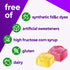 Prenatal Gummy jar showing synthetic dyes, artificial sweeteners, high fructose corn syrup, gluten, and dairy.