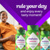 Gummy bottles for prenatal, women's multivitamin, and hair care with a smiling pregnant woman in the background.