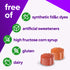 Multivites Gummy jar: Synthetic fd&c Dyes Free, Artificial Sweeteners Free, High Fructose Corn Syrup Free, Gluten Free, Dairy Free