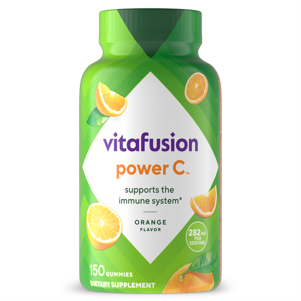 Vitafusion Power C gummies, orange flavor, 150 count, 282 mg per serving, supports the immune system.
