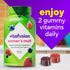 vitafusion Women's Multi Gummy vitamins, Berry Flavors. Supports energy metabolism, bone & immune health. 'enjoy 2 gummy vitamins daily'.