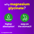 Product highlights graphic stating higher absorption† and easy on the stomach†.