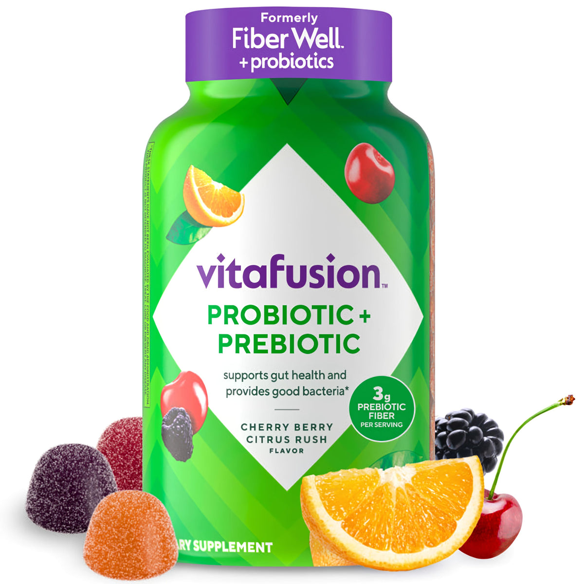 Fiber Well + Probiotic Supplement Gummy Vitamin, 60 Gummies
