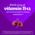 VF Extra Strength B12 3,000 mcg Gummy graphic with '3000 mcg of vitamin B12 per serving supports energy metabolism' & cherries.