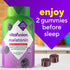 vitafusion Melatonin Extra Strength 5 mg Gummy 120 Count, Blackberry Flavor bottle with two gummies. Banner: 'enjoy 2 gummies before sleep'.